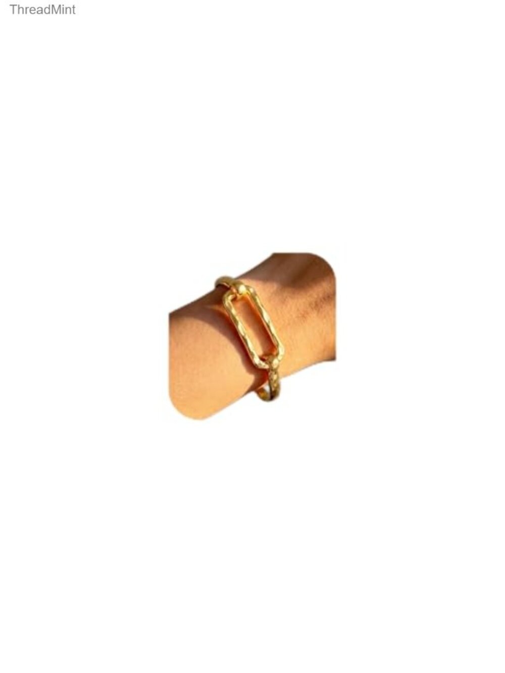 14K Gold Plated Chunky Statement Cuff Bangle Bracelet, Spring-Assisted Hook